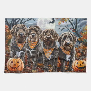 Drahthaariger Griffon Halloween Gruselig Geschirrtuch