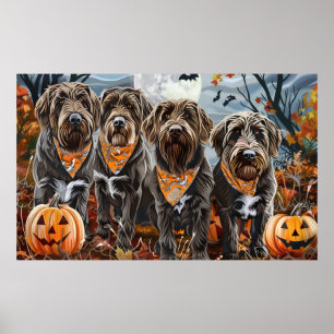 Drahthaariger Griffon Halloween Gruselig Poster