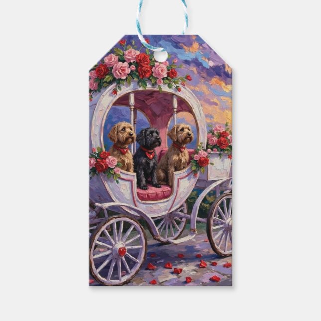 Drahthaariger Griffon Hund Valentinstag Geschenkanhänger (Vorderseite)