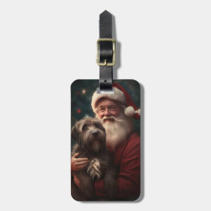 Drahthaariger Griffon-Santa-Claus-Weihnachten Gepäckanhänger
