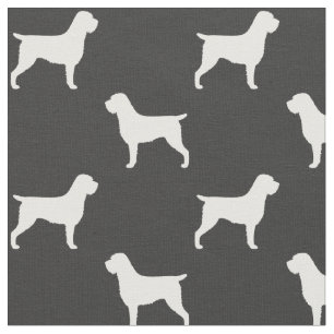 Drahthaariger Griffon Silhouetten Muster Stoff