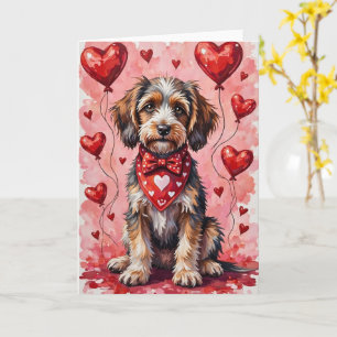 Drahthaariger Griffon Valentine Hund Karte
