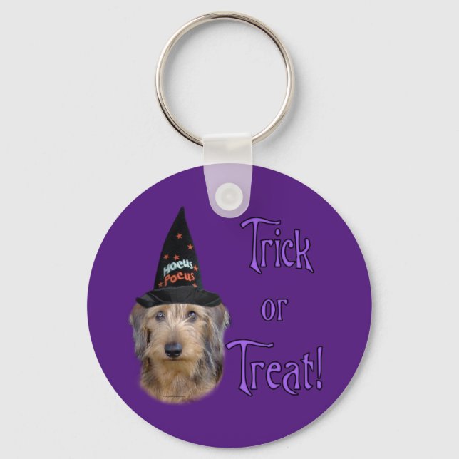 Drahthaarterrier Dackel Trick Schlüsselanhänger (Vorderseite)
