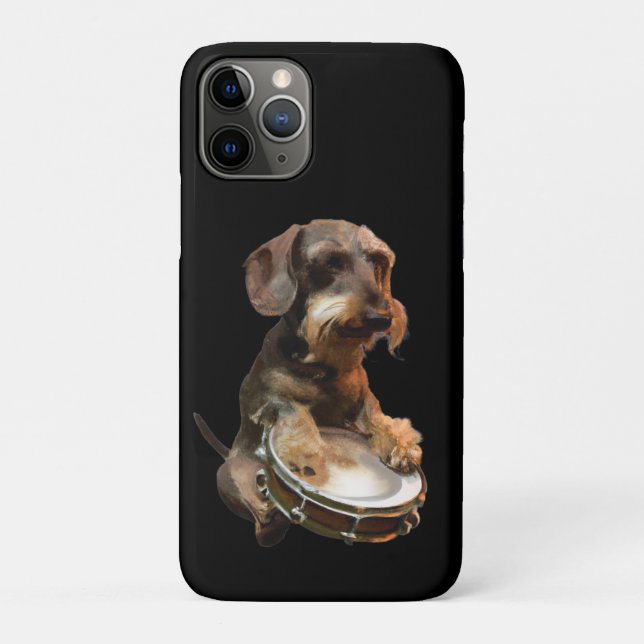 Drahthaarterrier Dackel - Trommeln Case-Mate iPhone Hülle (Rückseite)