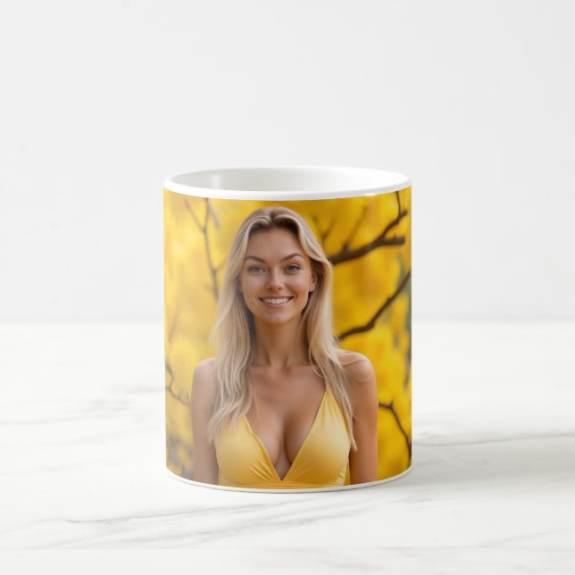 Drahtlose Eleganz im Frühling Kaffeetasse (Mittel)