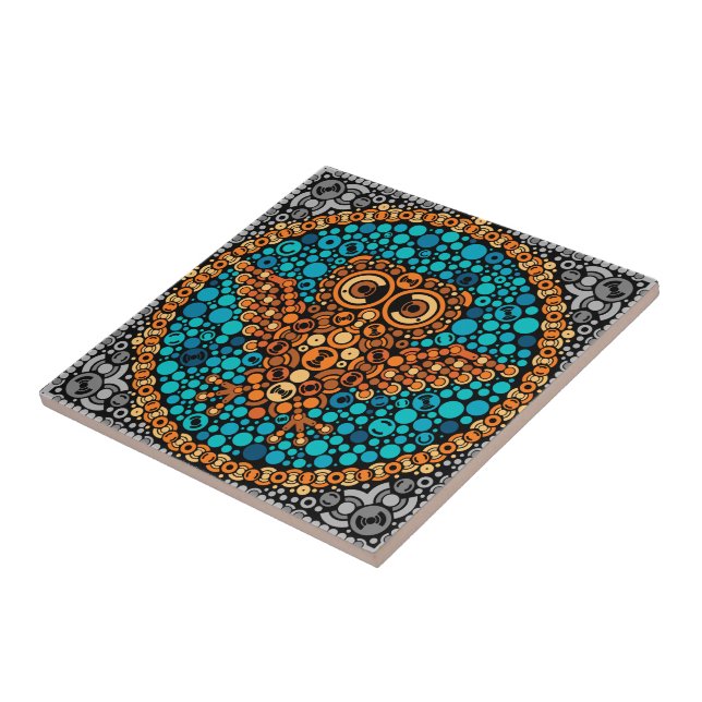 Drahtlose Eule, Farbempfindungs-Test, schwarz Fliese (Seite)