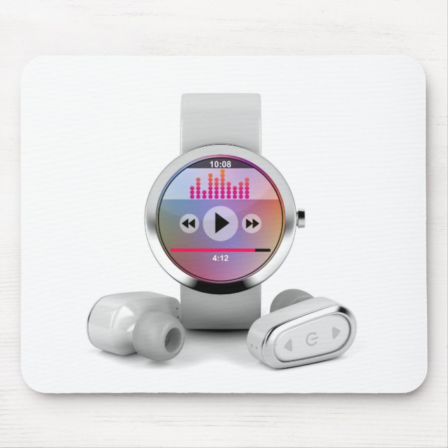 Drahtlose Kopfhörer und intelligente Uhr Mousepad (Vorne)