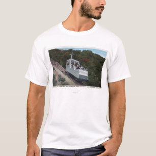Drahtseilbahn auf Neigungs-Ansicht T-Shirt