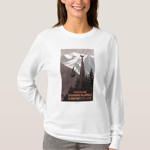 Drahtseilbahn-Plakat Funiculaire Le Brevent T-Shirt