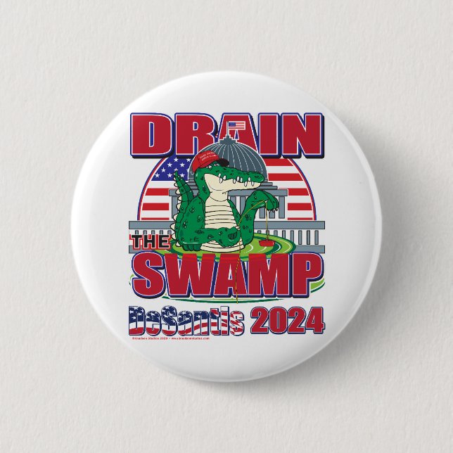 Drain-the-Swamp-DeSantis-2024 Button (Vorderseite)
