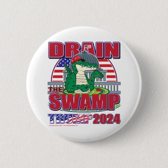 Drain-the-Swamp-Trump-2024 Button (Vorderseite)