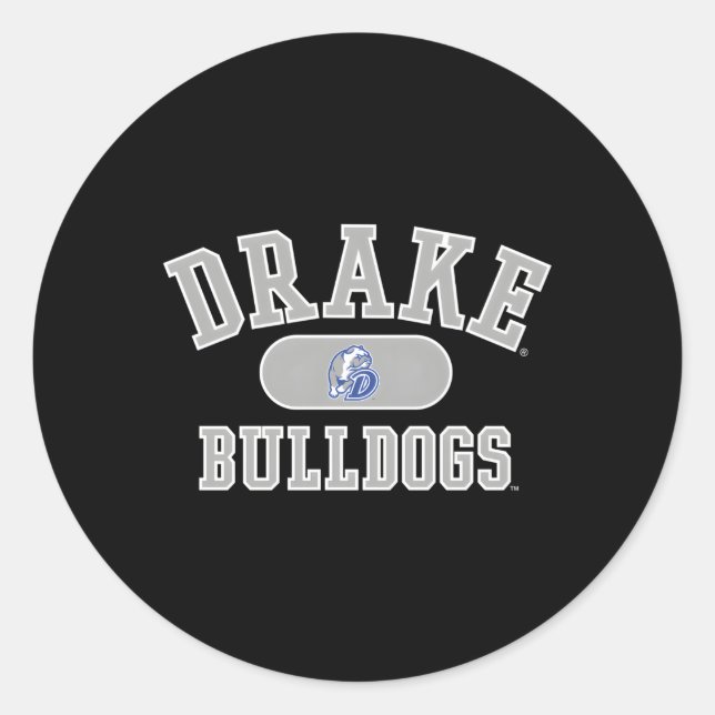 Drake Bulldogs Varsity Blue Runder Aufkleber (Vorderseite)