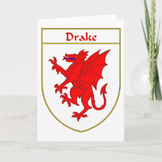 Drake Coat of Arms/Familienwappen Feiertagskarte