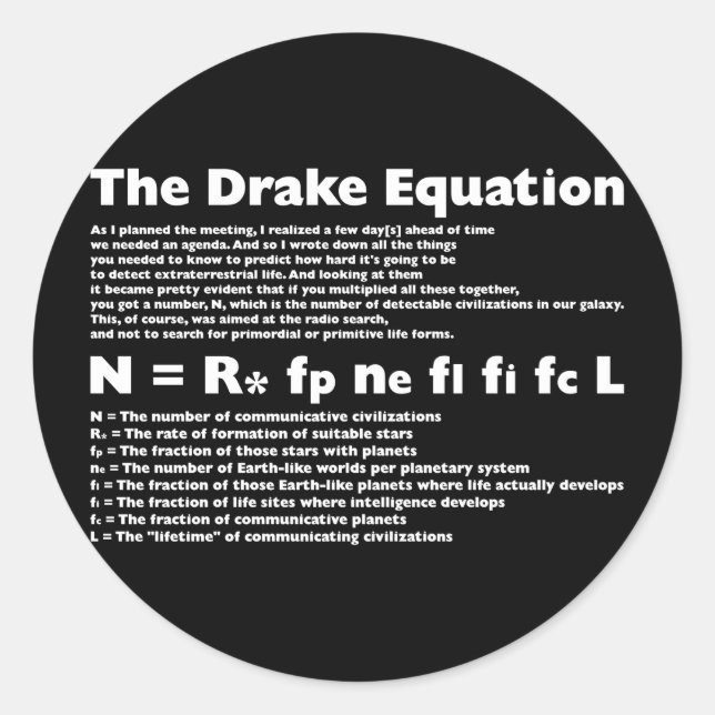 Drake_Equation Runder Aufkleber (Vorderseite)