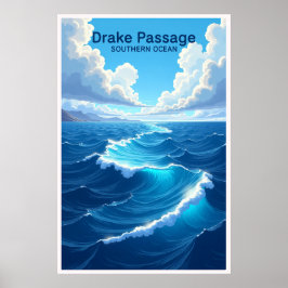 Drake-Passage Südpolarmeer Reiseplakat Poster