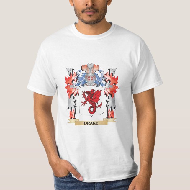 Drake-Wappen - Familienwappen T-Shirt (Vorderseite)
