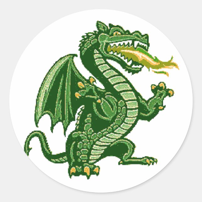 Draken Green Runder Aufkleber (Vorderseite)