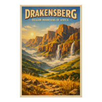 Drakensberg-Gebirge, Südafrika, in klassischer Dar