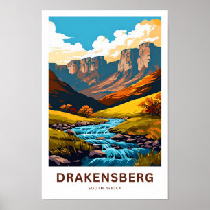 Drakensberg South Africa Travel Print Poster