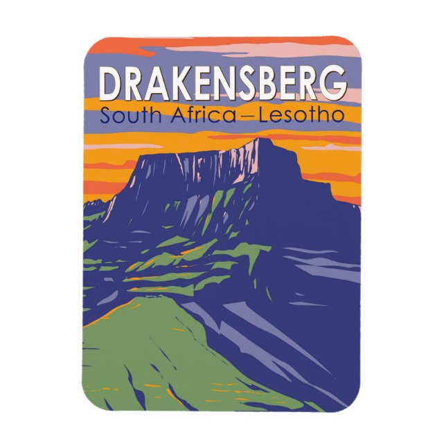 Drakensberg Südafrika Lesotho Magnet (Vertikal)