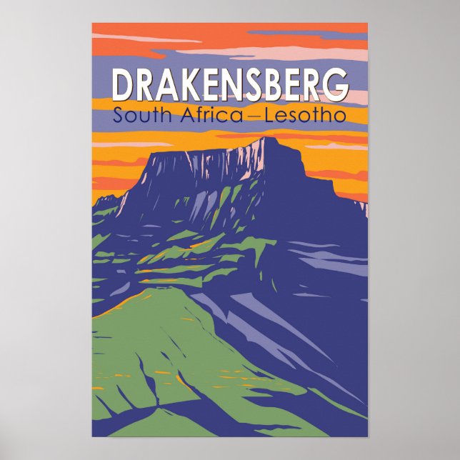 Drakensberg Südafrika Lesotho Poster (Vorne)
