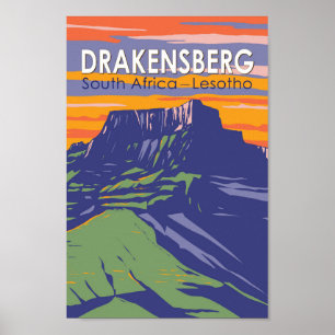 Drakensberg Südafrika Lesotho Poster