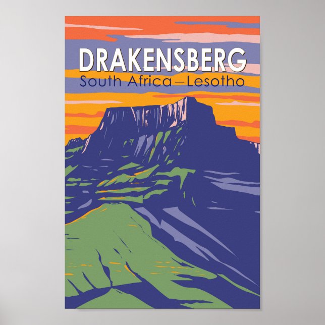 Drakensberg Südafrika Lesotho Poster (Vorne)