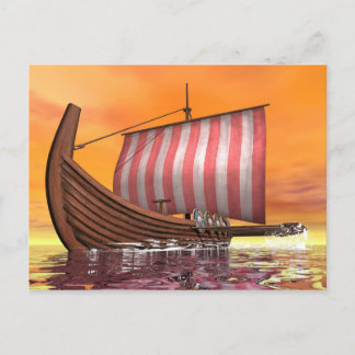 Drakkar oder Kreuzschiff - 3D-Darstellung Postkarte