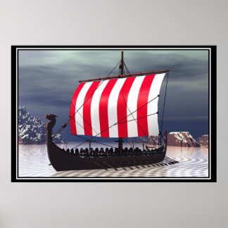Drakkar Wikinger-Segelschiff Poster