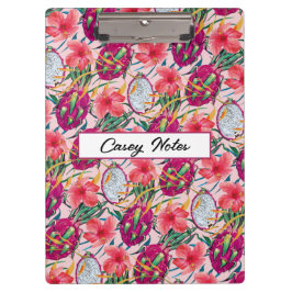 Drakonfrucht Tropisch Floral Modern Grüne Palme Klemmbrett