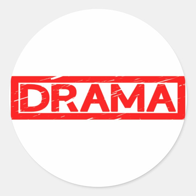 Drama-Briefmarke Runder Aufkleber (Vorderseite)
