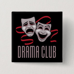 Drama Club Komödien- und Tragödienmasken Button