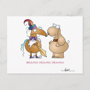 DRAMA! DRAMA! DRAMA! Cartoon Postkarte