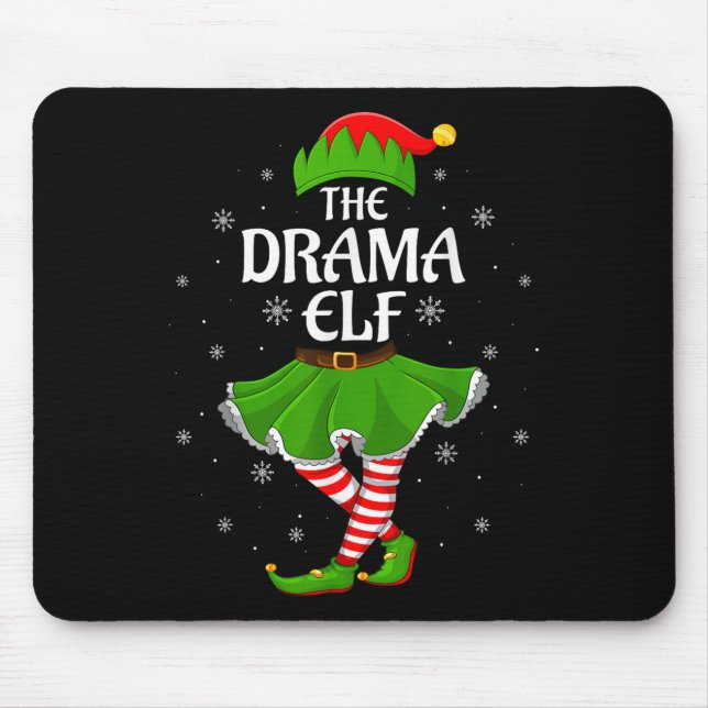 Drama Elf Christmas Family Girls Elf Squad X Mousepad (Vorne)