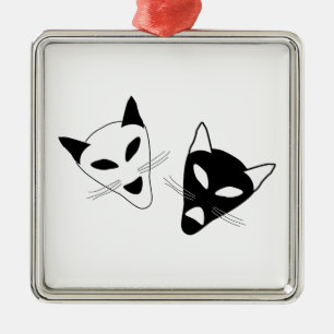 Drama-Katzen-Masken Ornament Aus Metall