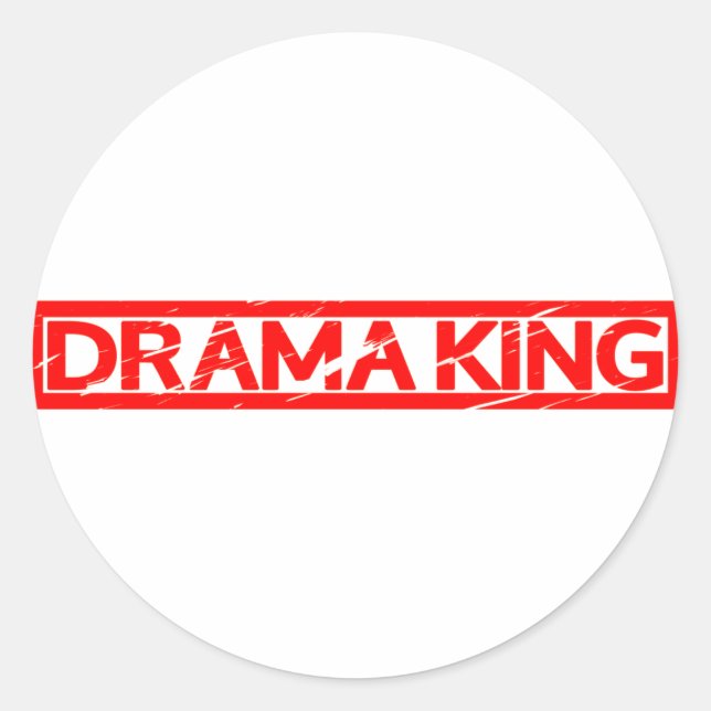 Drama King Briefmarke Runder Aufkleber (Vorderseite)