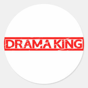 Drama King Briefmarke Runder Aufkleber