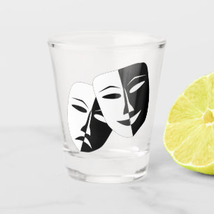 Drama-Komödie und Tragödie Schnapsglas
