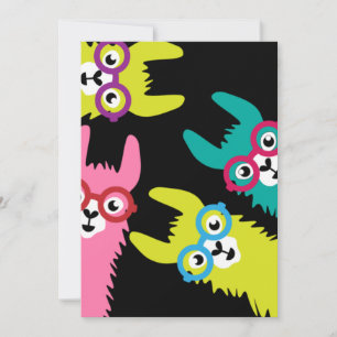 Drama Lama Farbiger Kamelid  Einladung