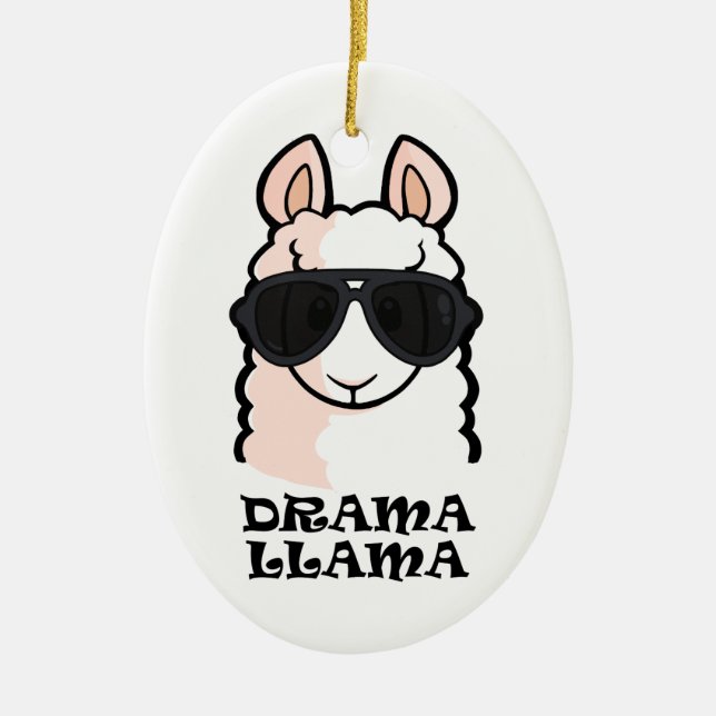 Drama-Lama Keramik Ornament (Vorne)