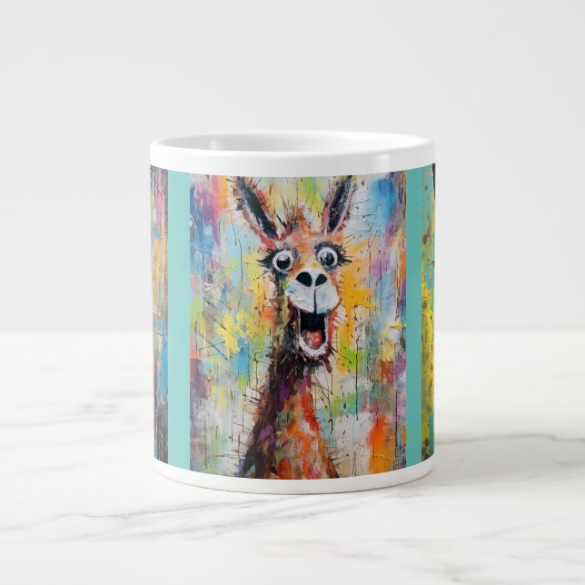 Drama Lama Personalisierbar Funky Hipster Niedlich Jumbo-Tasse (Vorderseite)