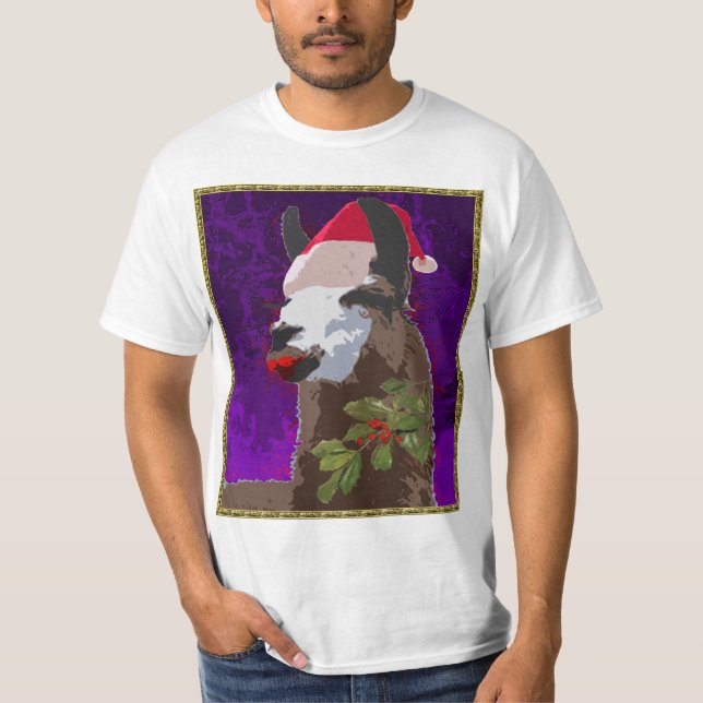 Drama-Lama-WeihnachtsShirt - lila T-Shirt (Vorderseite)
