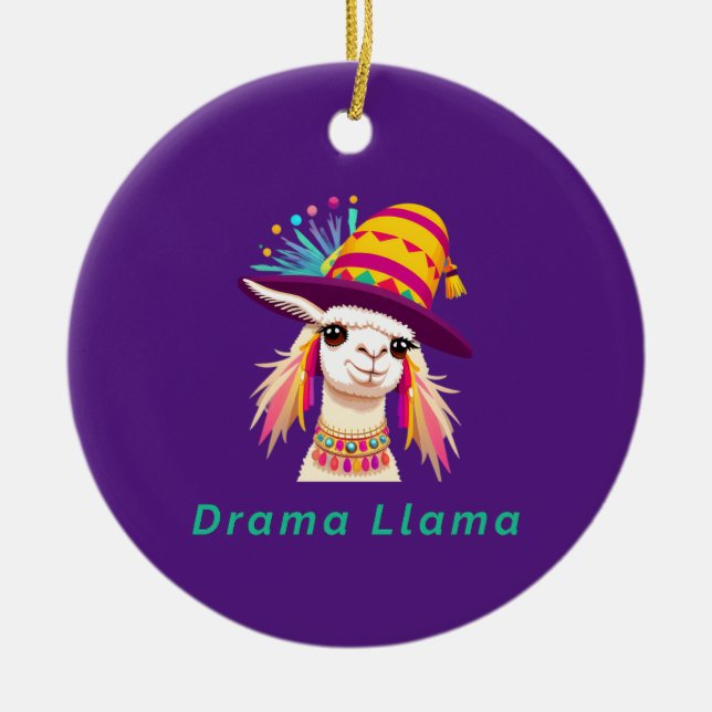 Drama Llama Funny Animal Keramik Ornament (Vorne)