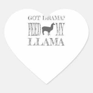 Drama Llama Got Drama Fütterte Mein Llama Herz-Aufkleber