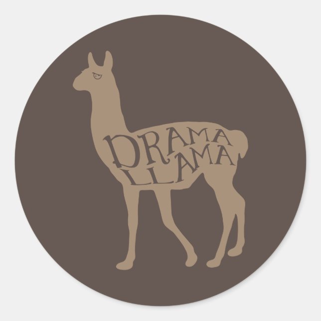 Drama Llama Runder Aufkleber (Vorderseite)
