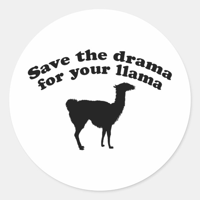 Drama Llama Runder Aufkleber (Vorderseite)