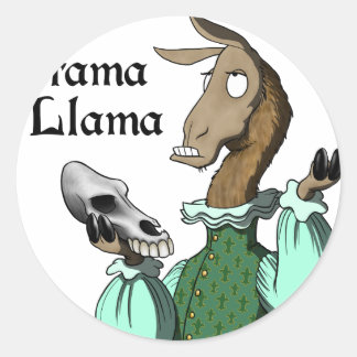 Drama Llama Runder Aufkleber