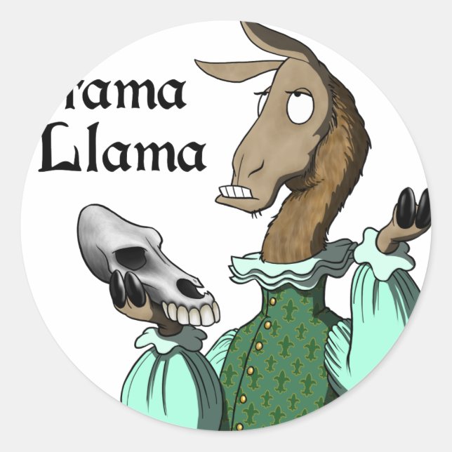 Drama Llama Runder Aufkleber (Vorderseite)