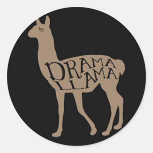 Drama Llama Runder Aufkleber