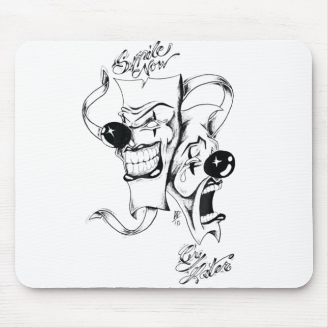 Drama Masken Lächeln jetzt schreien später Mousepad (Vorne)